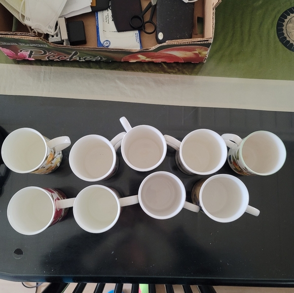 Bone China Tea Cups, lot of 9 - Picture 3 of 4